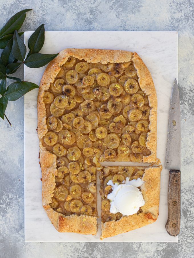 Crostata rustica alle banane, lime e rhum