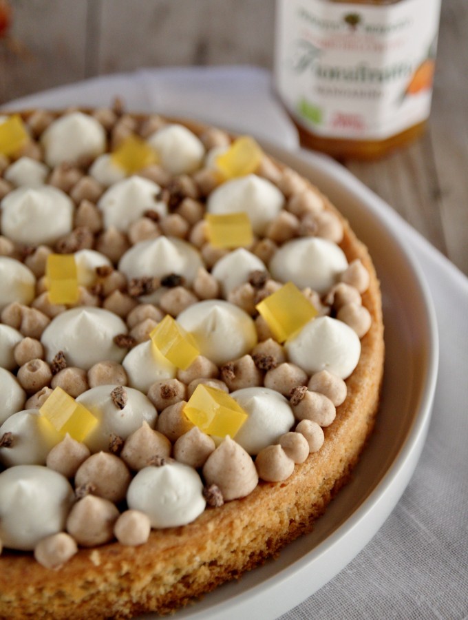 Tarte al mandarino, mousse di marroni e crema di ricotta