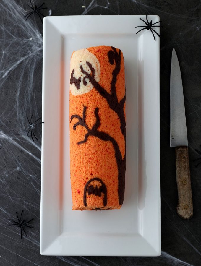 Rotolo di Halloween al cioccolato
