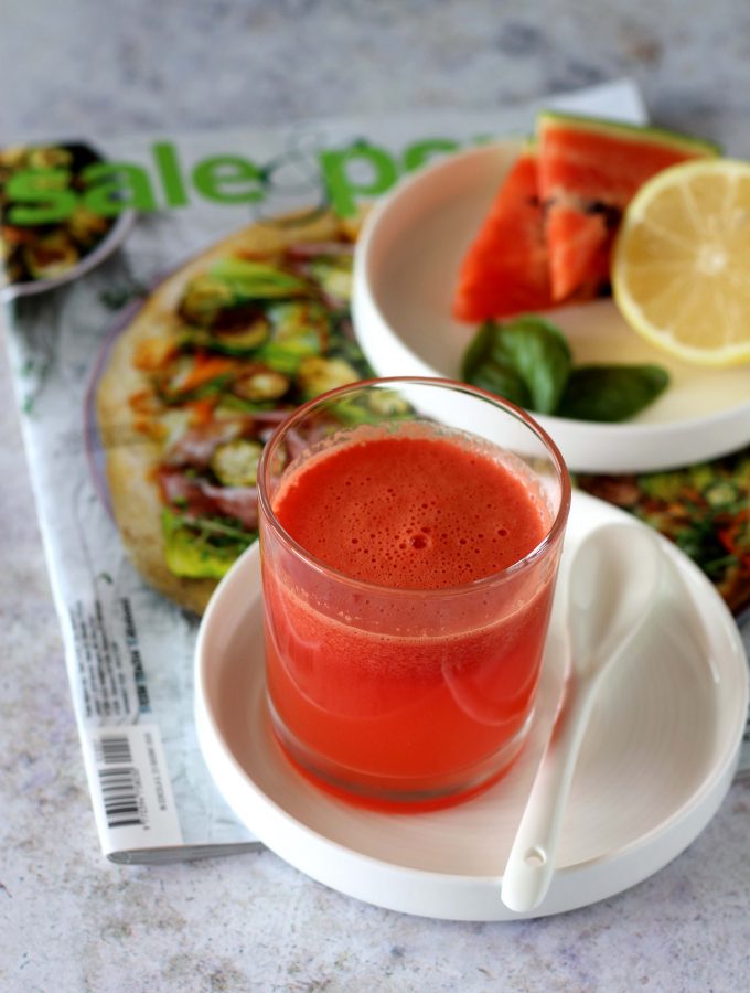 Succo di anguria, basilico, limone