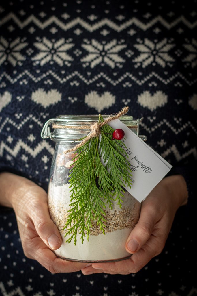 Preparato per paninetti al muesli in barattolo